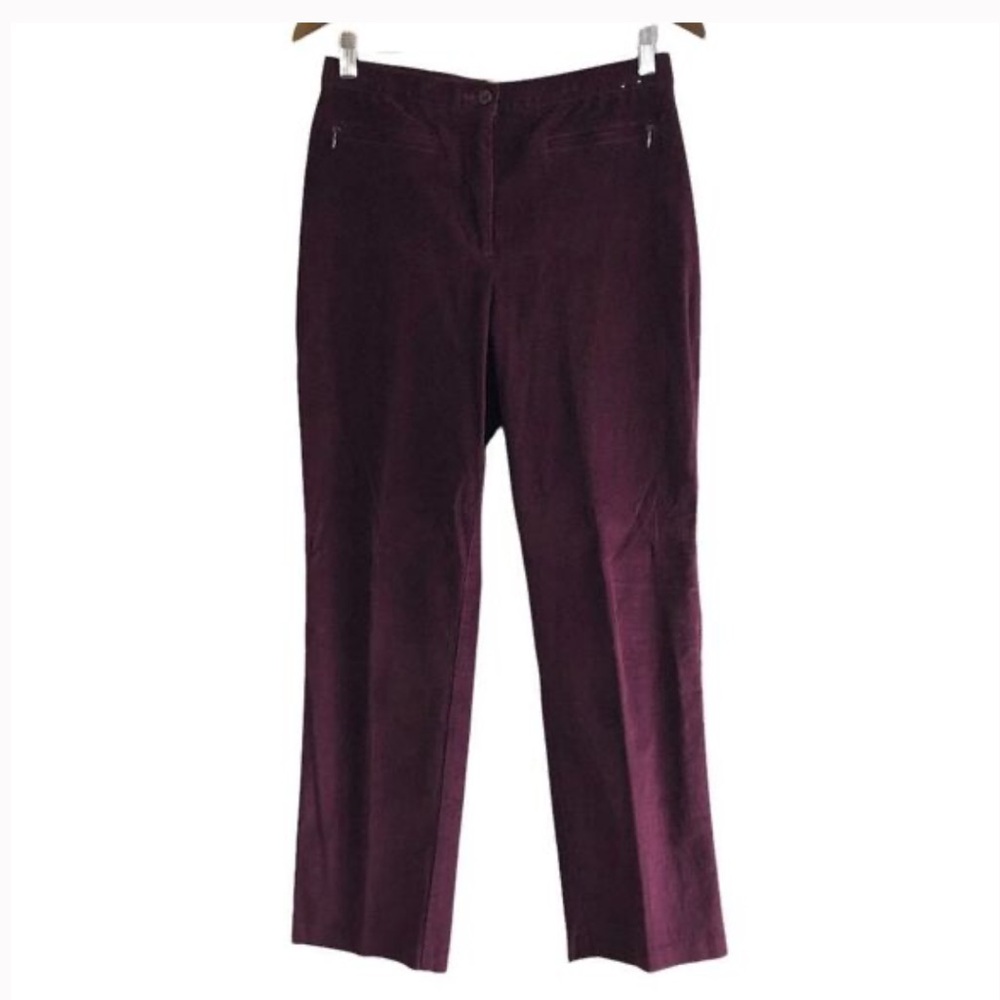 Northern Reflections Corduroy High Waist Straight Pants Trousers Purple